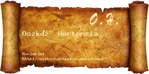 Oszkó Hortenzia névjegykártya